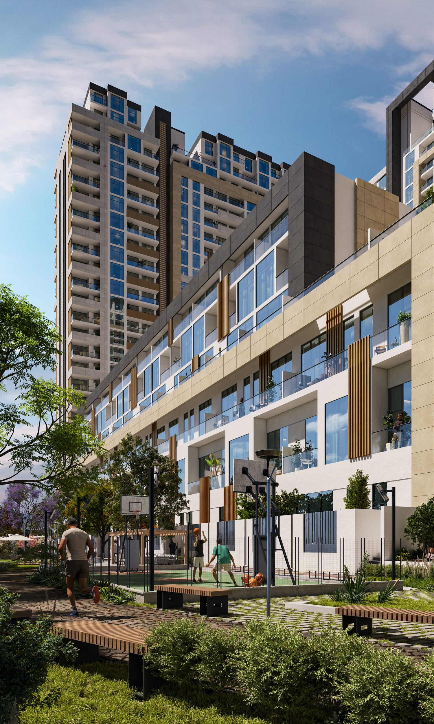 Rooftop exterior lounge overlooking Al Reem Island at The District Abu Dhabi