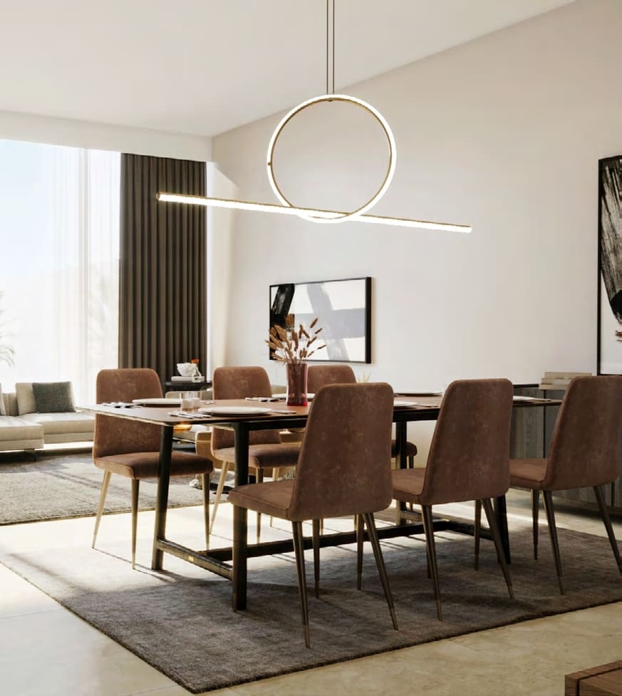 Vista 3 luxury apartment interior on Al Reem Island Abu Dhabi featuring spacious modern open-plan living spaces.