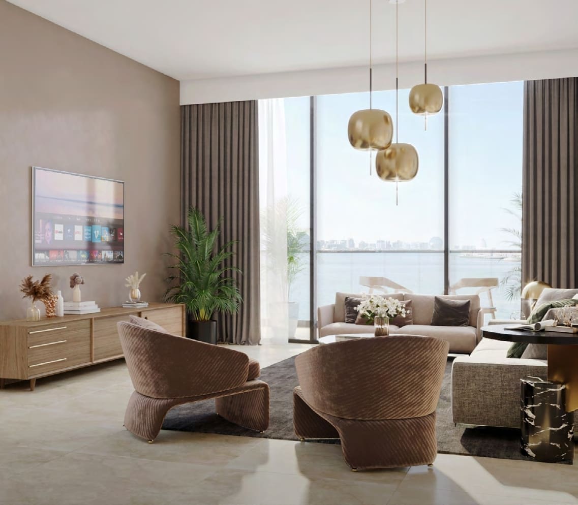 Vista 3 Al Reem Island Abu Dhabi elegant living room with premium finishes and contemporary apartment interiors.