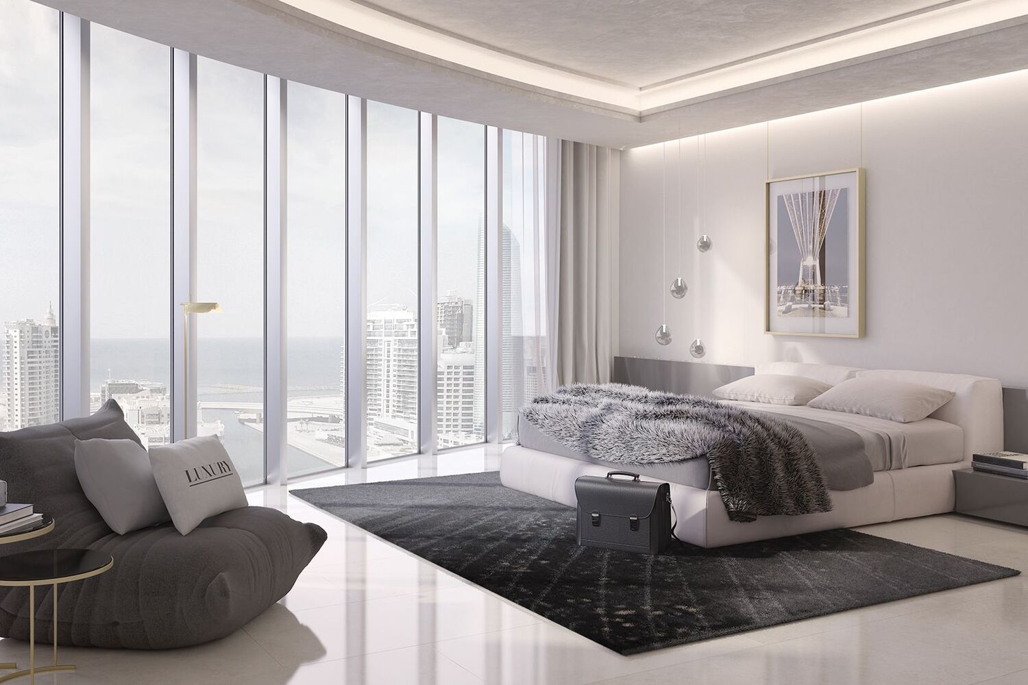 Comfortable bedroom interior at Julphar Residence designed for modern living.