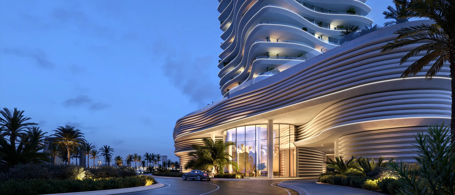 Breathtaking city skyline views captured from the upper floors of Elie Saab Waterfront Al Reem Island residential tower.