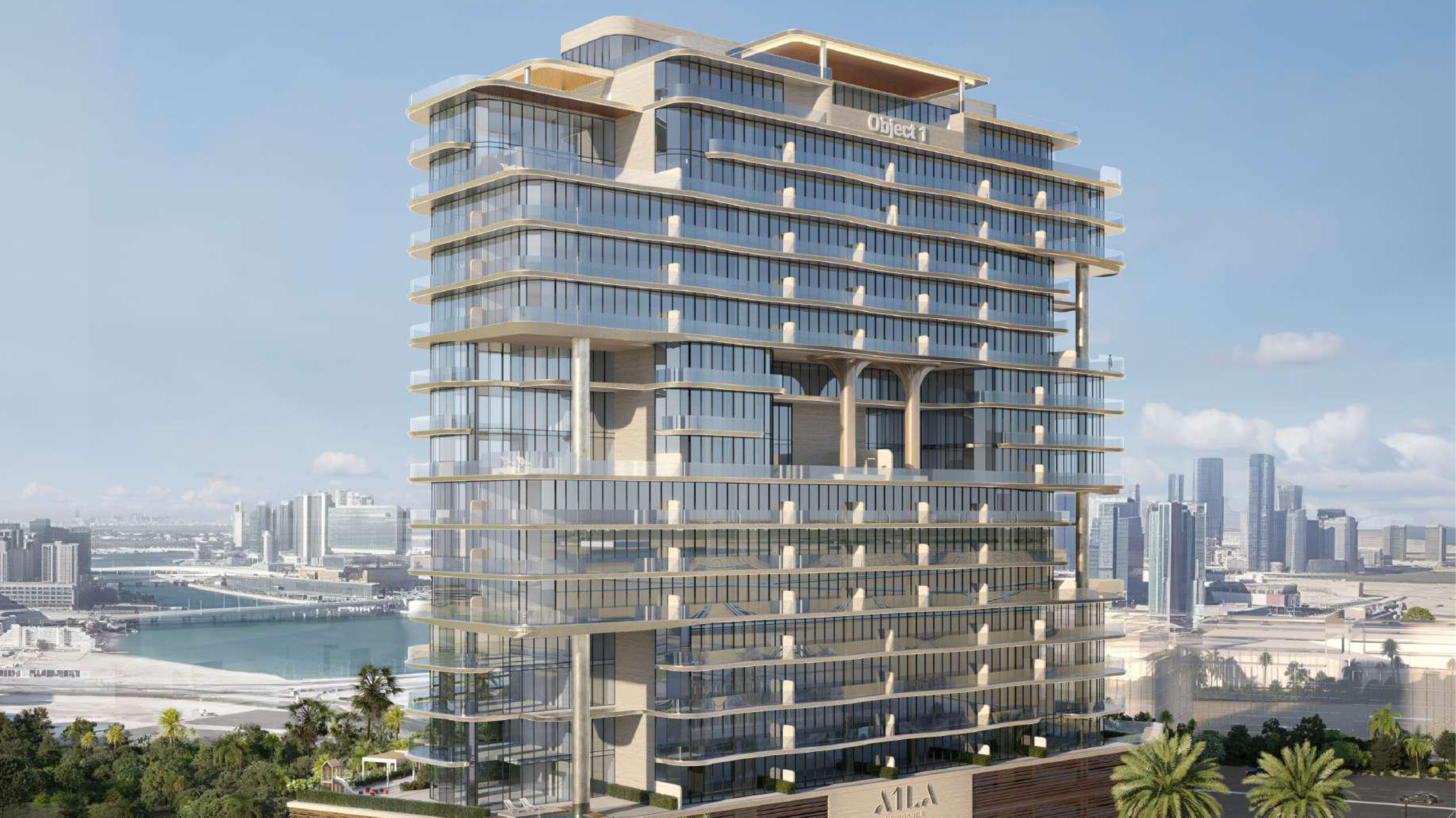 Panoramic skyline from A1LA Residence towers highlighting Al Reem Island luxury apartments and urban Abu Dhabi views.