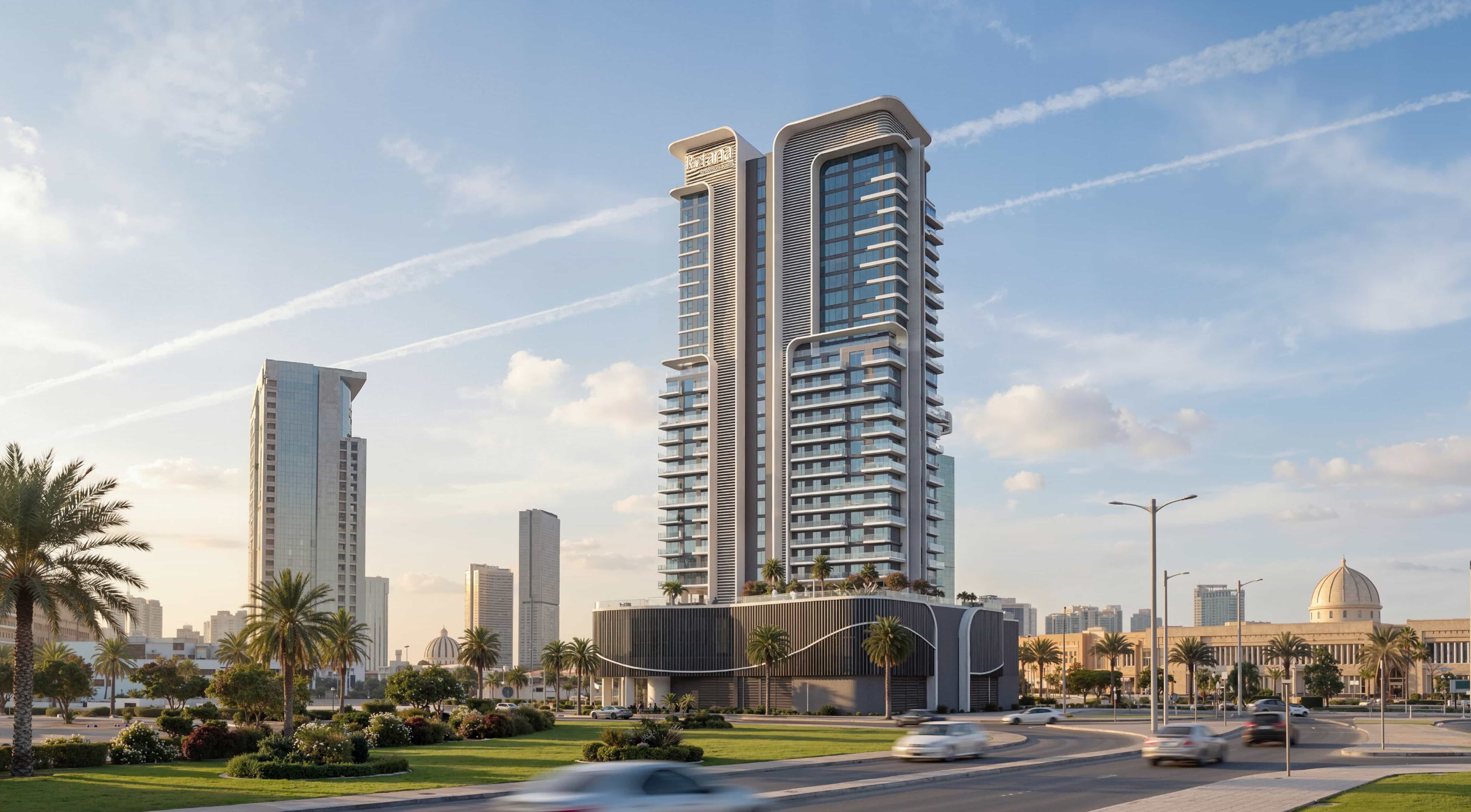 Exterior view of Rotana Residences on Al Reem Island, Abu Dhabi, UAE showcasing modern waterfront architecture, premium high‑rise living, and contemporary urban design