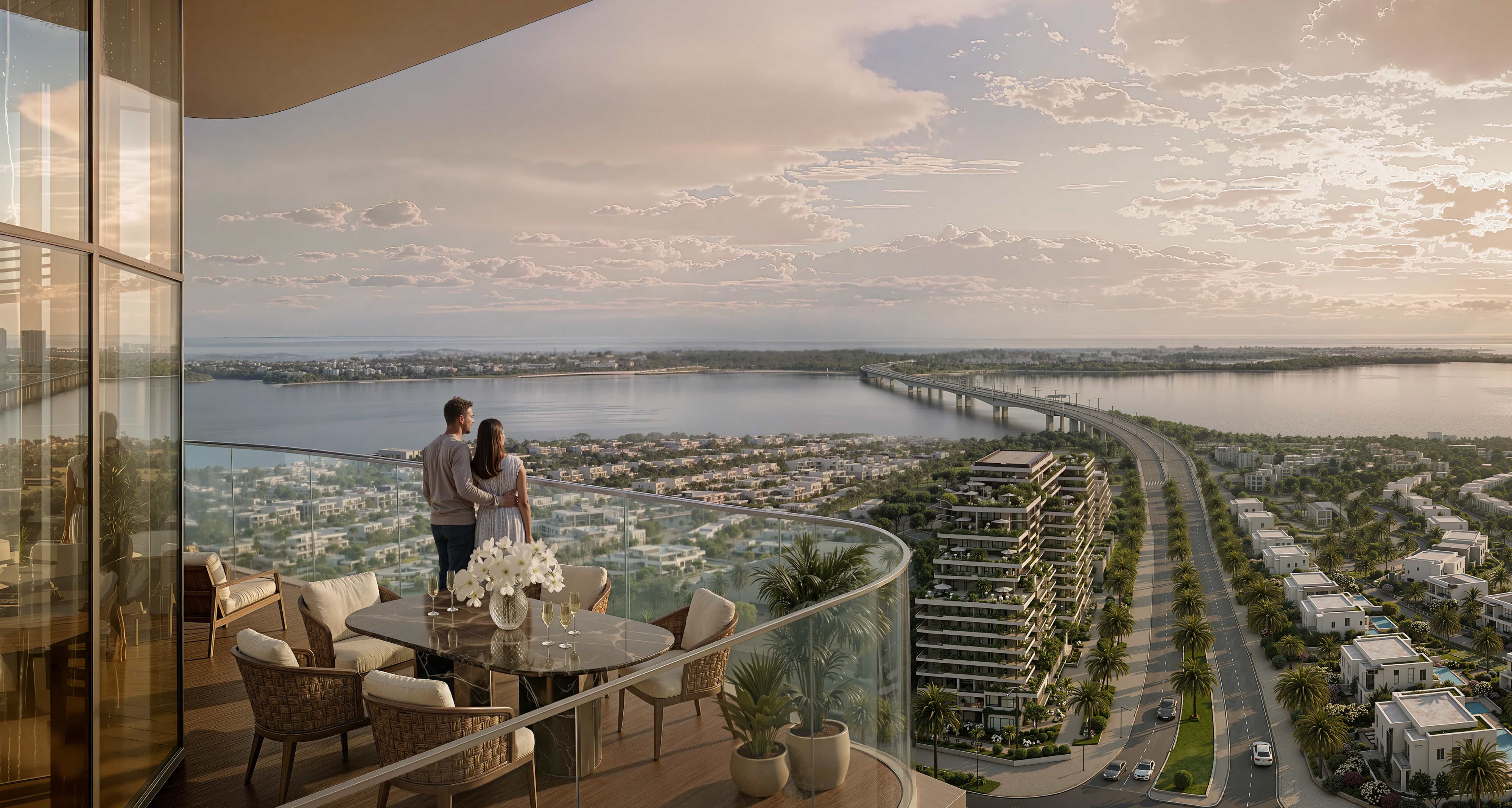 High‑rise elevation of Rotana Residences on Al Reem Island, Abu Dhabi, UAE displaying clean architectural lines, modern tower design, and superior construction quality