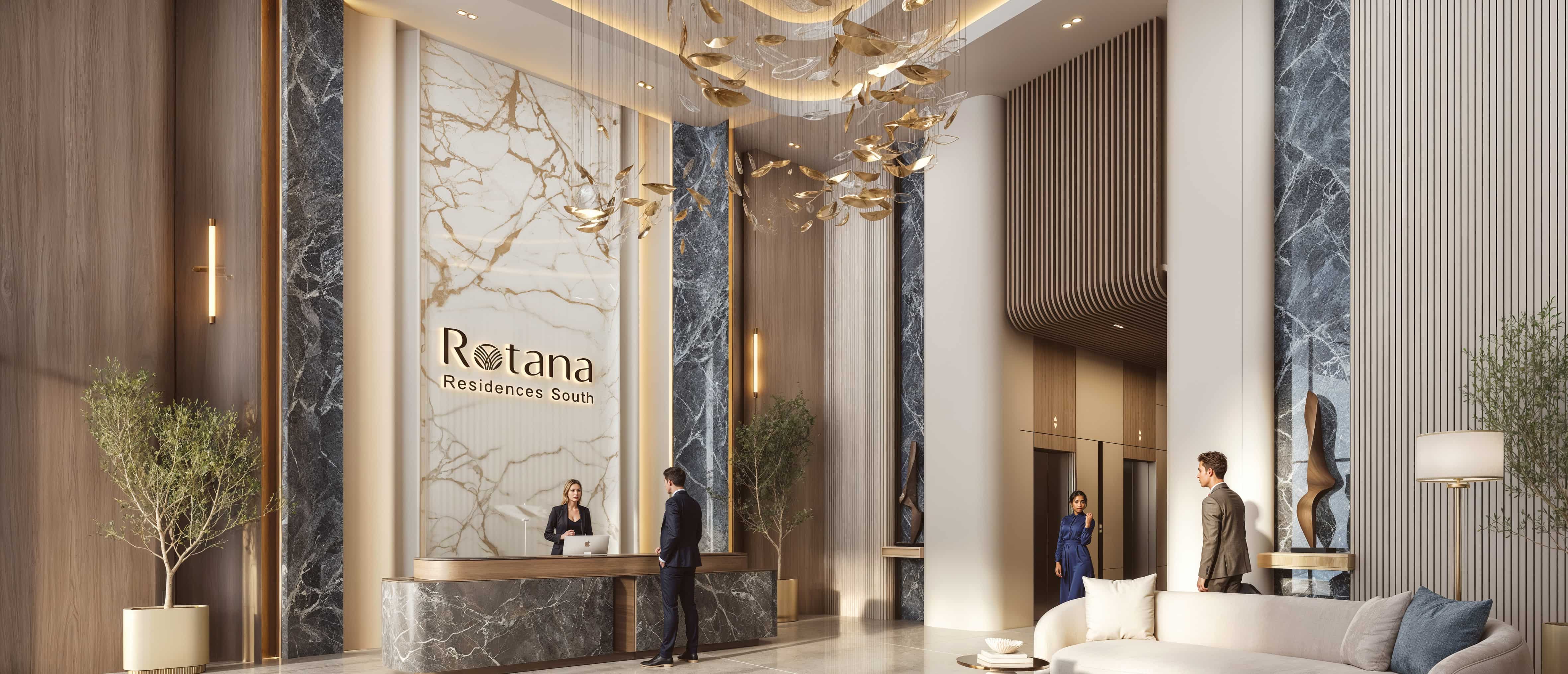 Contemporary kitchen interior at Rotana Residences Al Reem Island, Abu Dhabi, UAE with premium cabinetry, sleek finishes, and high‑quality built‑in appliances