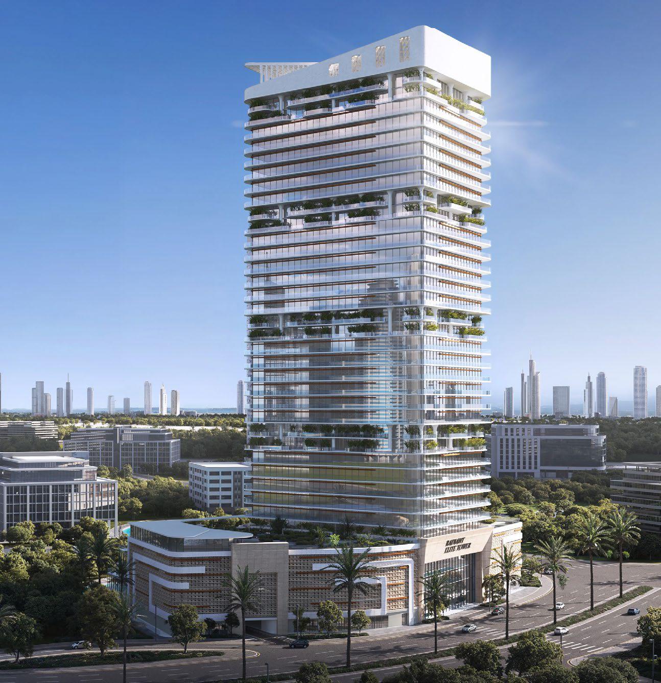 Skyline-facing exterior elevation with floor‑to‑ceiling glass maximizing natural light and luxury living.