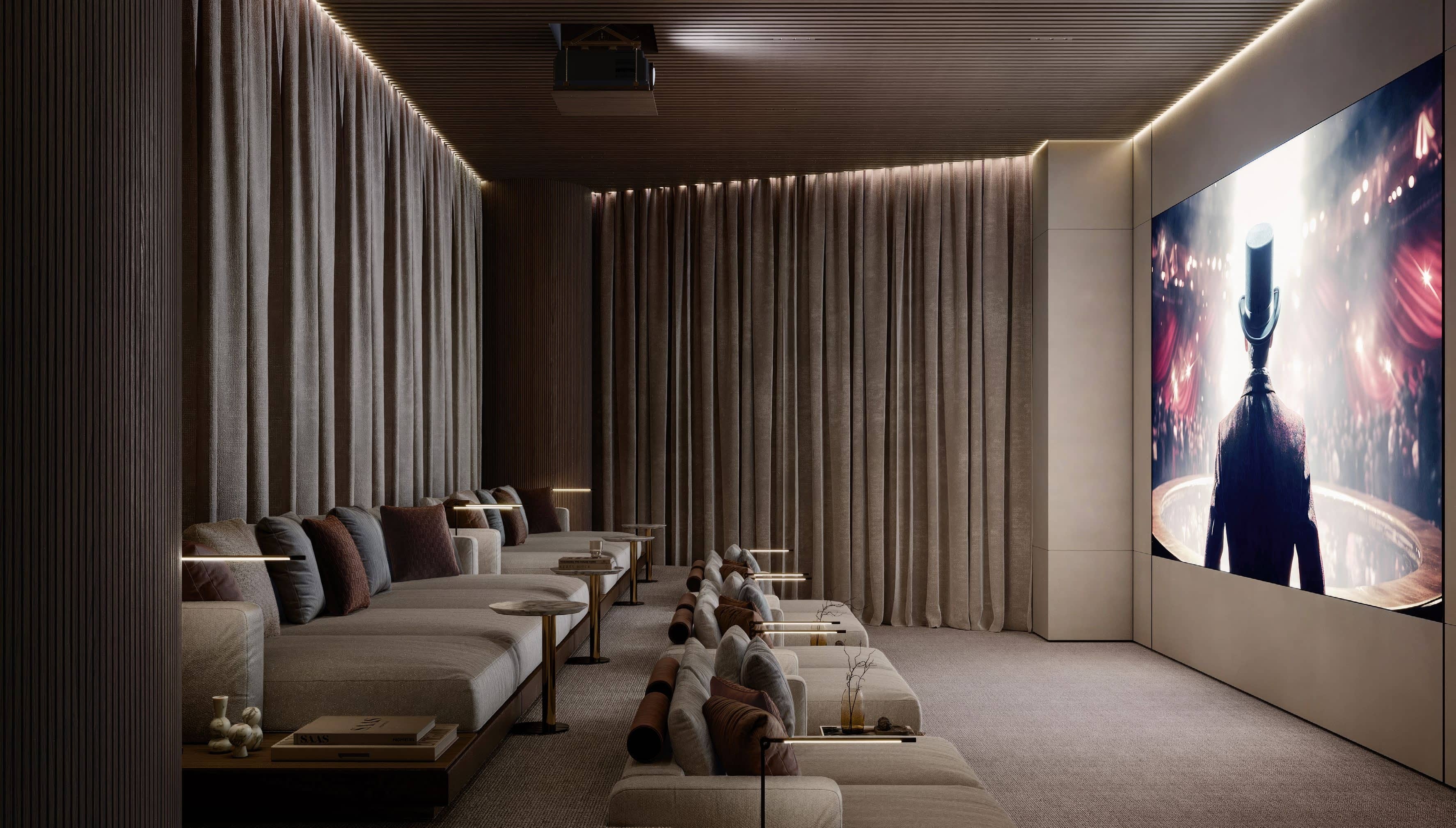 Gaming zone interior at SAAS Heights Abu Dhabi Al Reem Island offering entertainment amenities for luxury apartment residents.