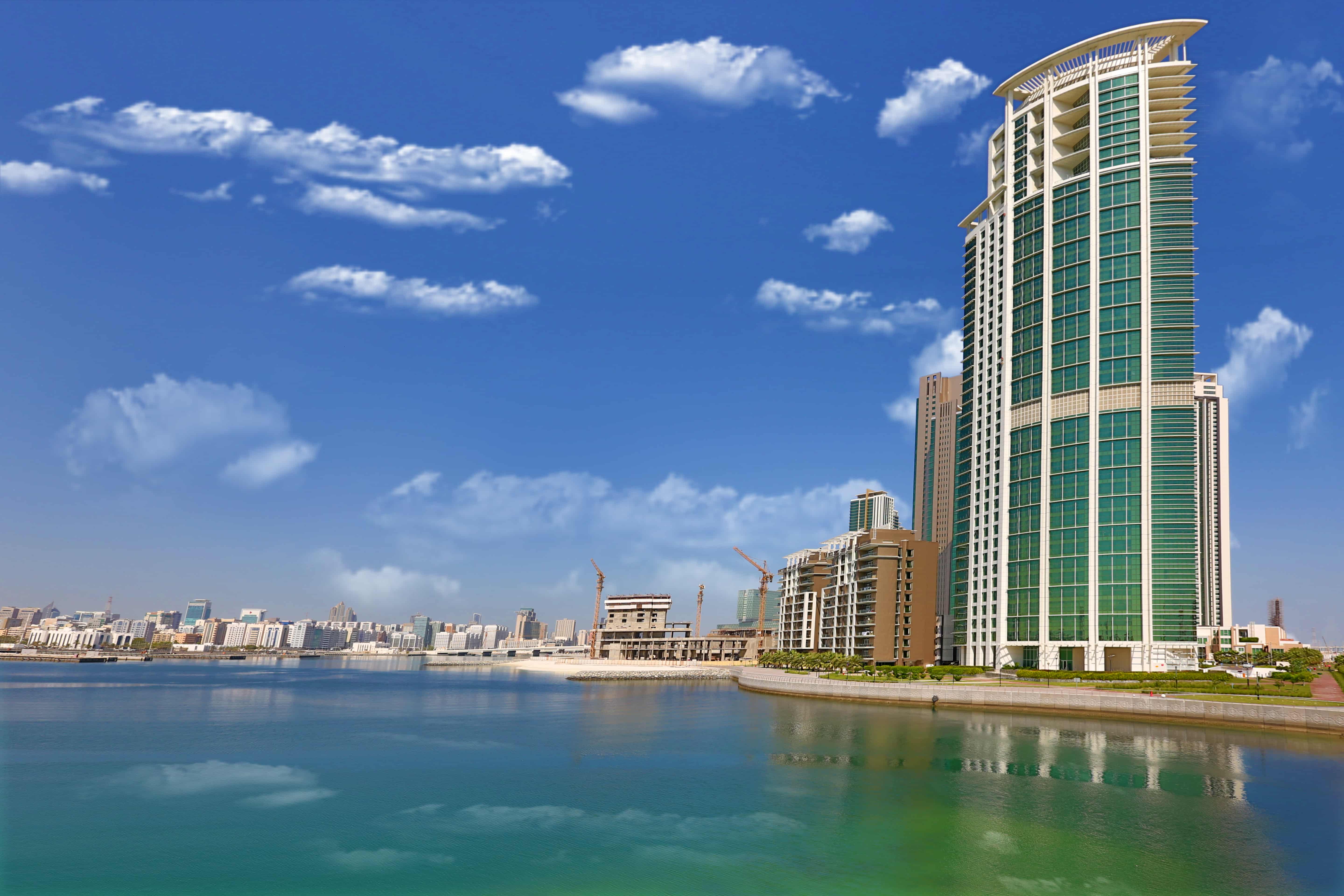RAK Tower waterfront exterior view overlooking Arabian Gulf Al Reem Island