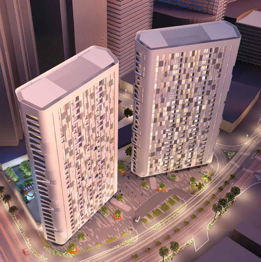 Meera Shams Abu Dhabi luxury apartments exterior in Shams Abu Dhabi with landscaped surroundings