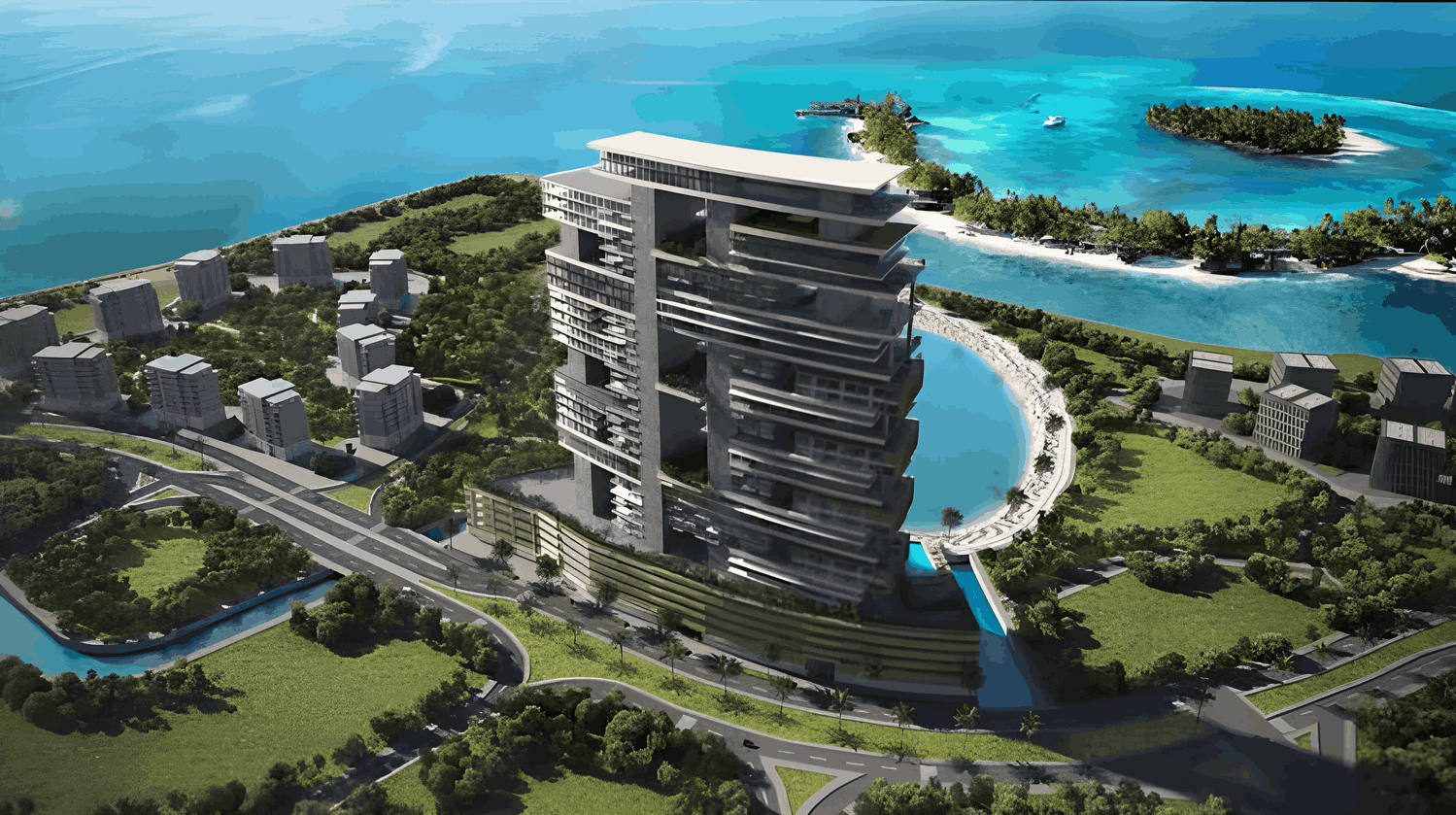 Radiant Marina Towers tower entrance with landscaped gardens and premium residential appeal.jpg