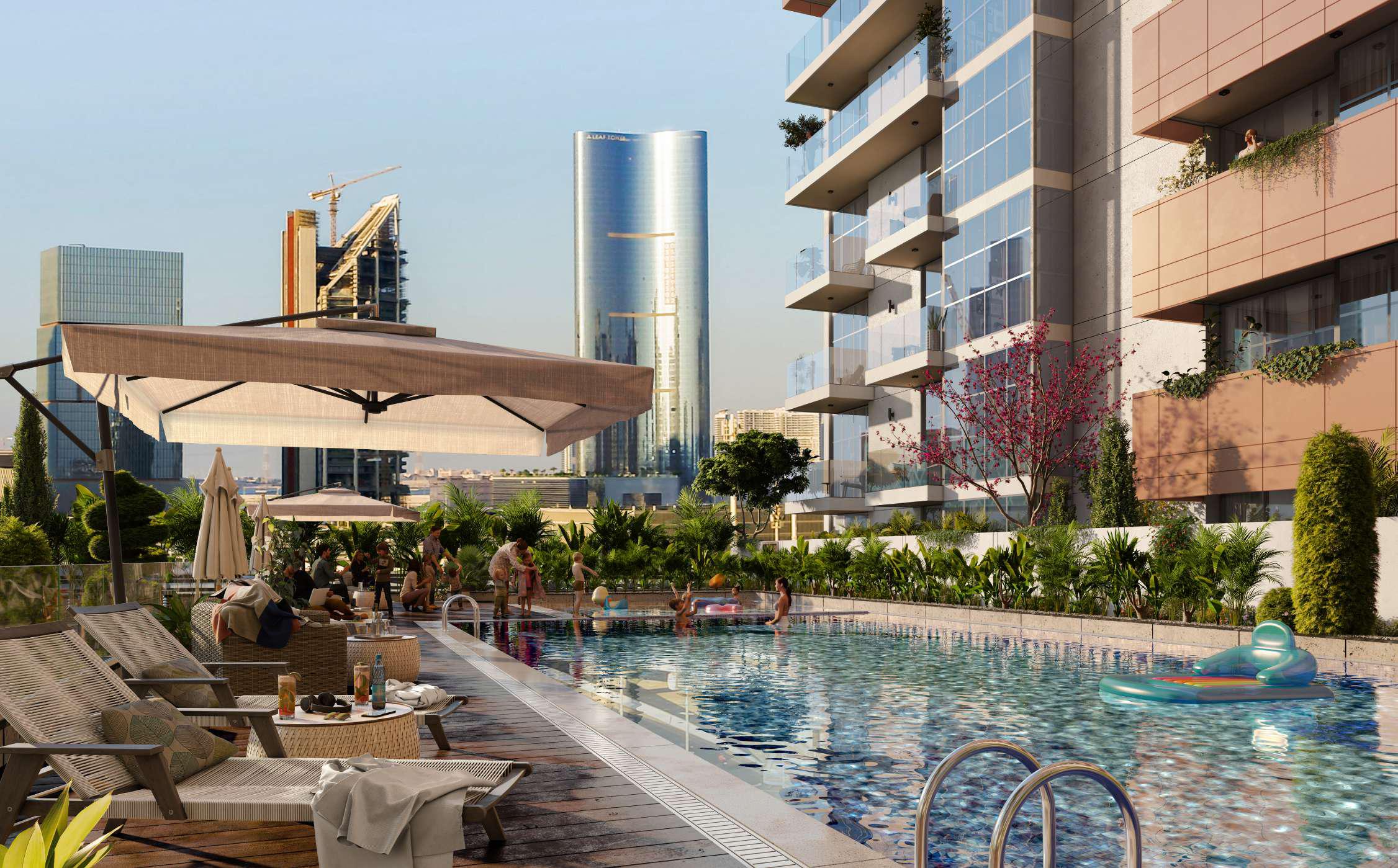 Vista 3 luxury residential tower on Al Reem Island Abu Dhabi overlooking the waterfront and surrounding cityscape.