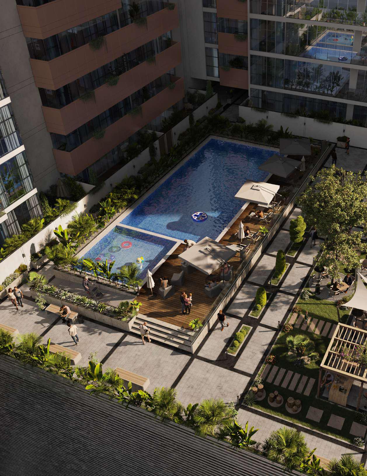 Vista 3 luxury exterior at Al Reem Island Abu Dhabi featuring elegant architecture with panoramic waterfront surroundings.