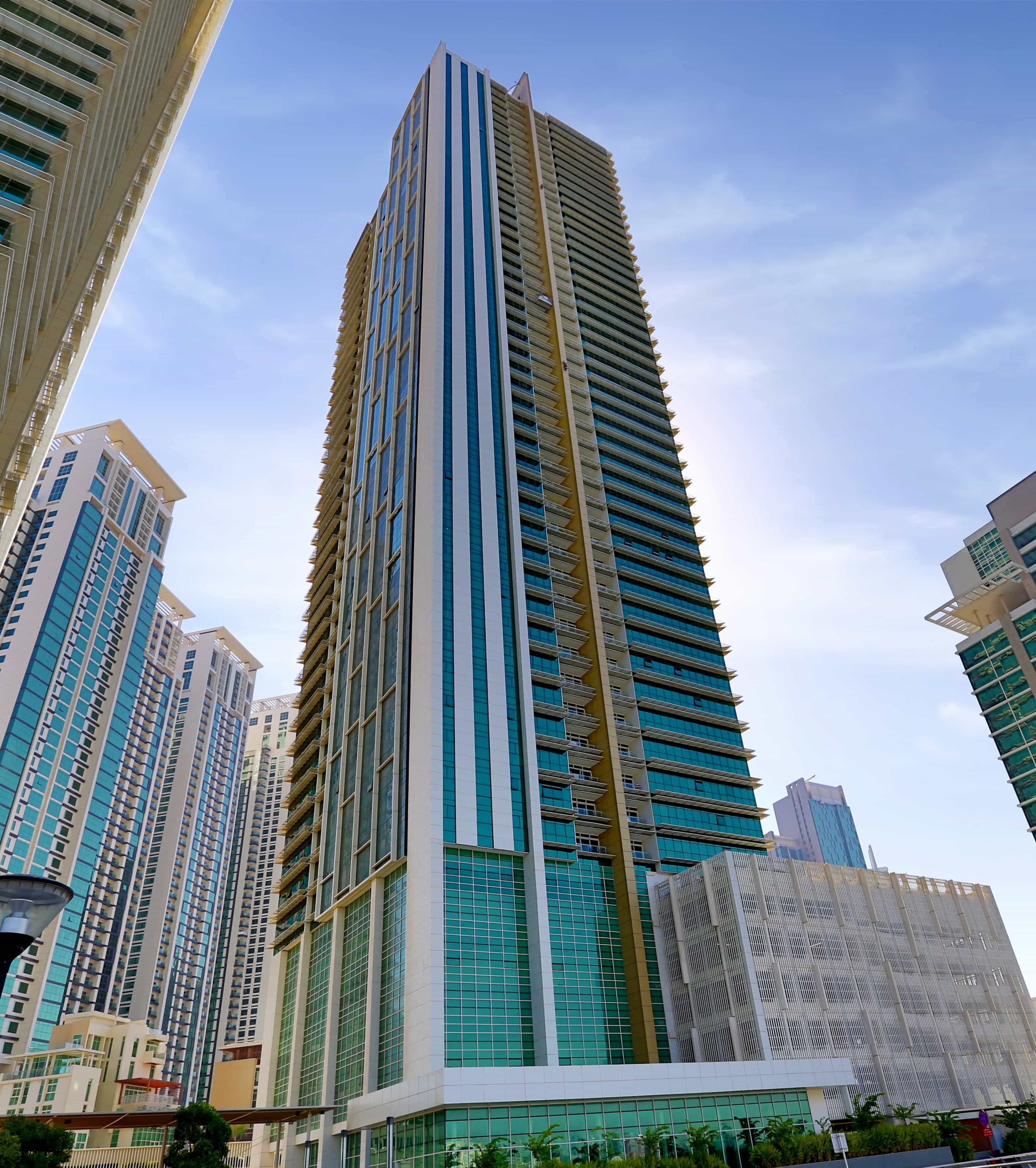 Ocean Terrace Tower exterior view in Marina Square, Al Reem Island Abu Dhabi – luxury waterfront residential tower