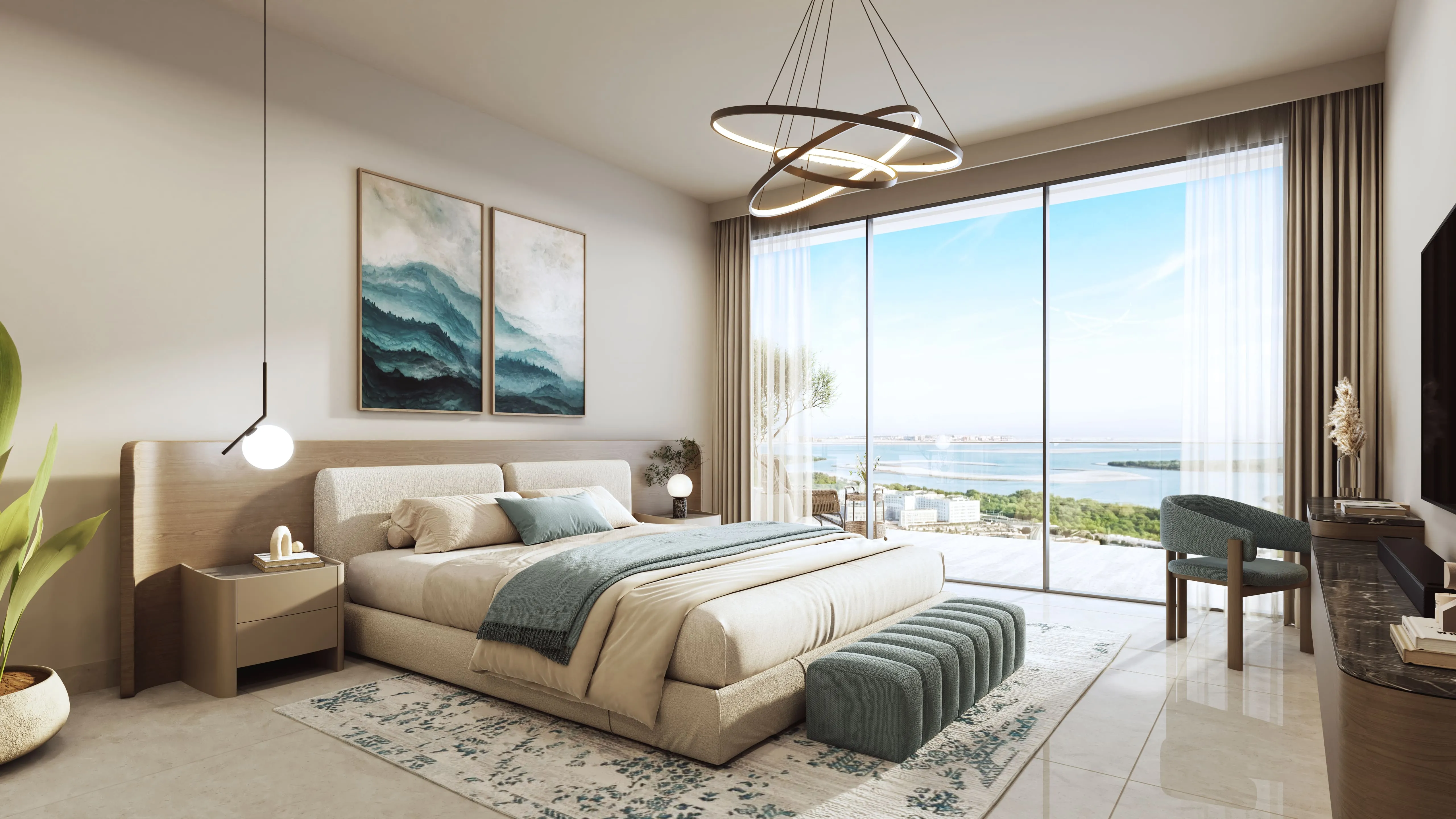 Rotana Residences fitness center interior Al Reem Island Abu Dhabi showcasing fully equipped gym amenities for luxury apartment residents.