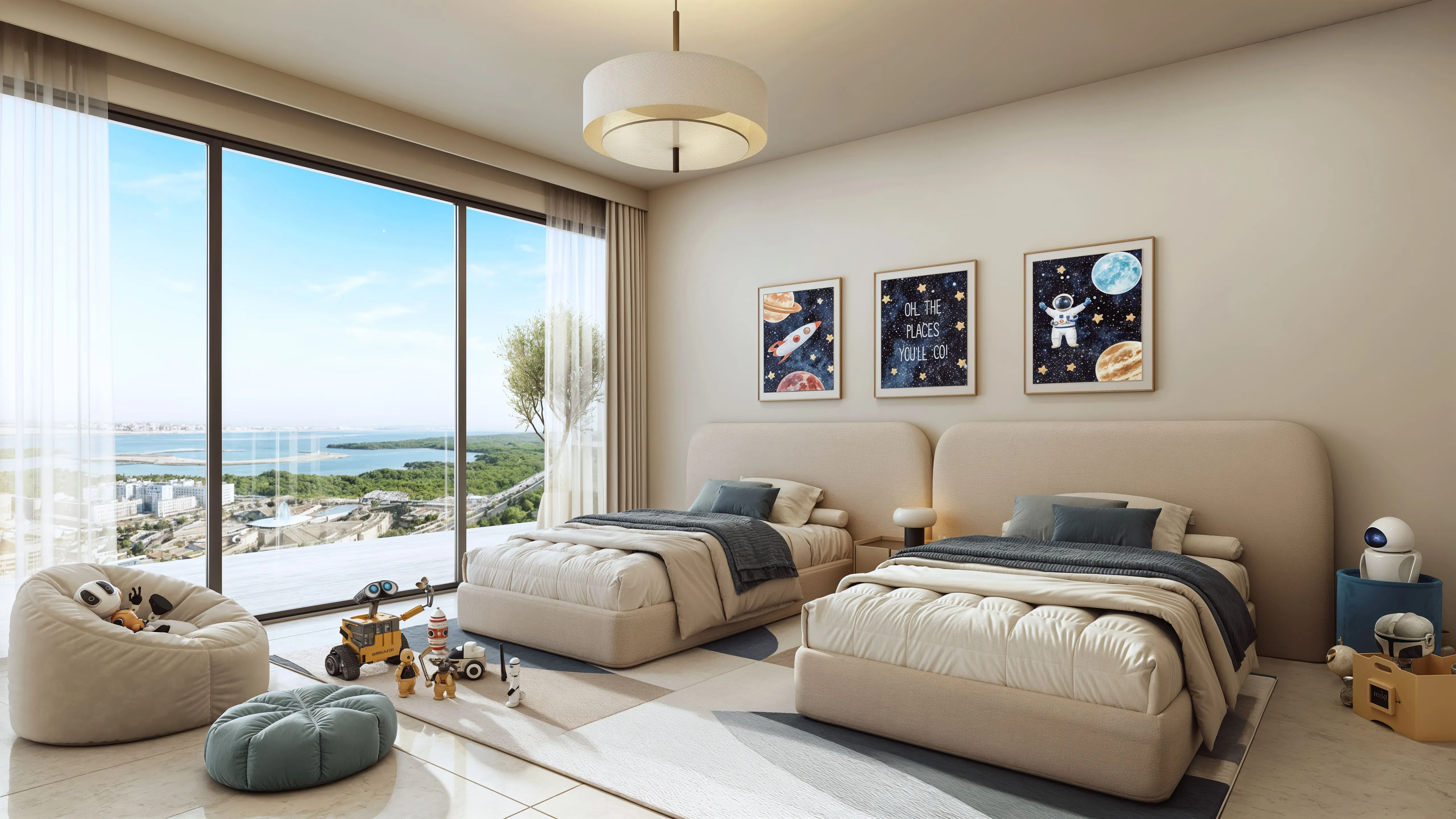 Spacious duplex penthouse interior at Rotana Residences Abu Dhabi Al Reem Island featuring open-plan layout and elegant modern finishes.
